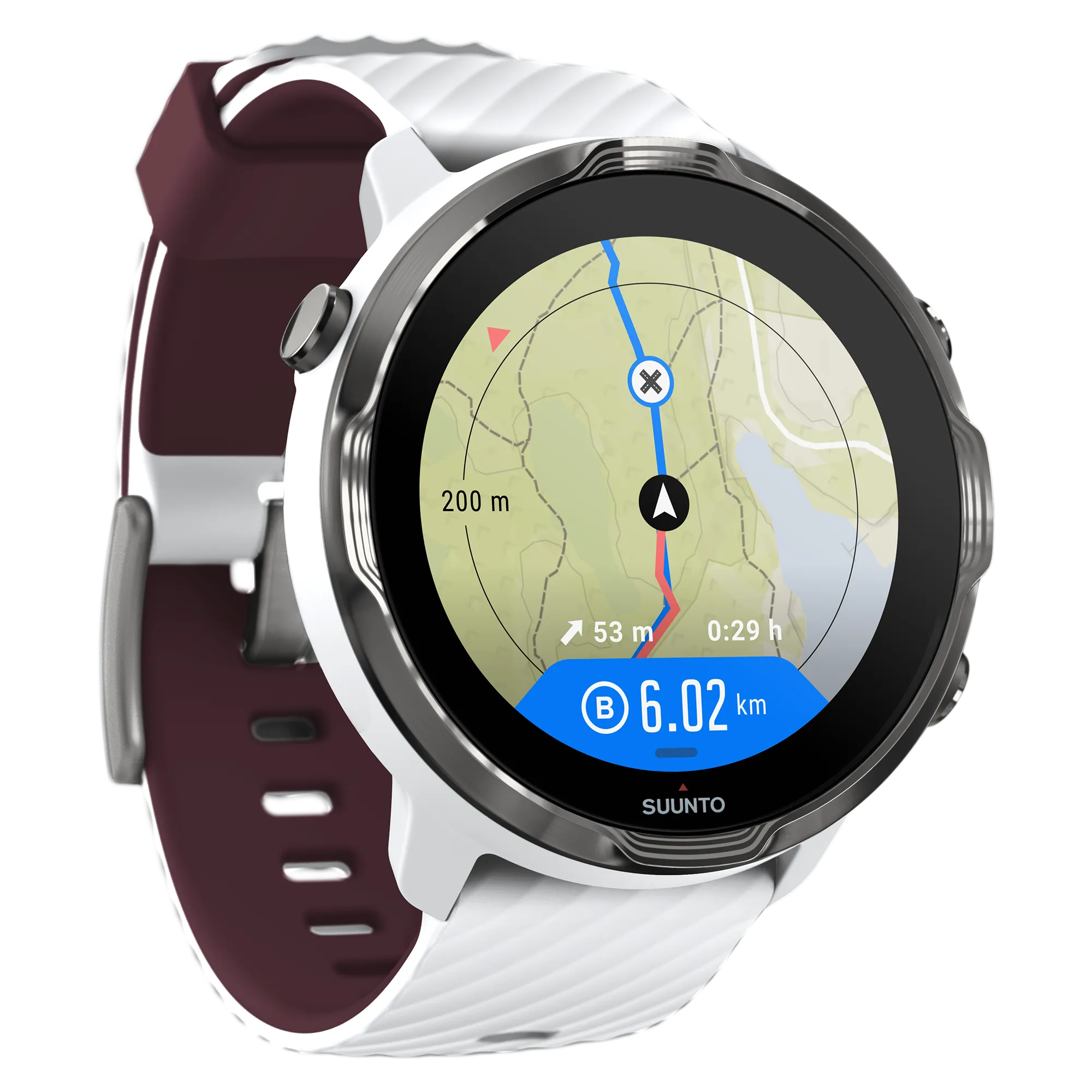Suunto 7 White Burgundy GPS Smartwatch with Versatile Sports Experience (SS050380000)