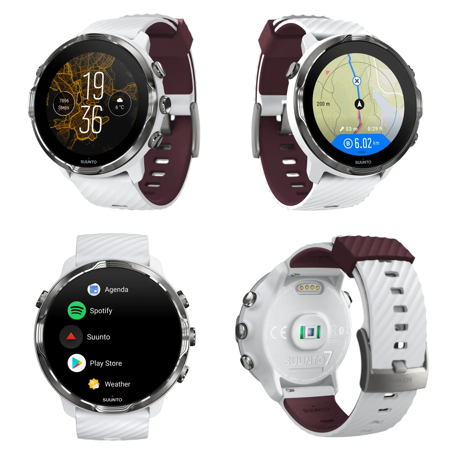 Suunto 7 White Burgundy GPS Smartwatch with Versatile Sports Experience (SS050380000)