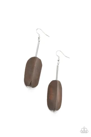 Tamarack Trail Brown Paparazzi Earrings