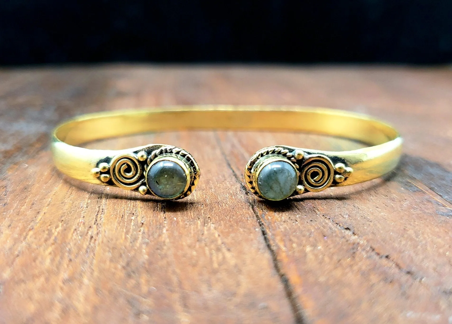 Temple Bangle with Labradorite
