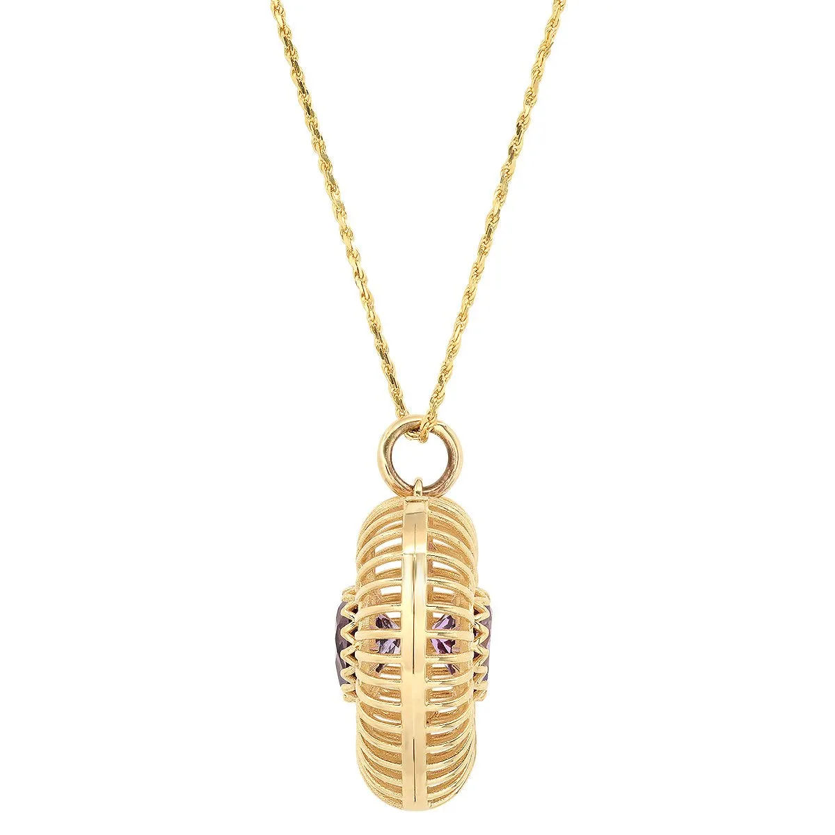 The Ashleigh Bergman Collective x Nina Segal Caged Amethyst Heart Necklace
