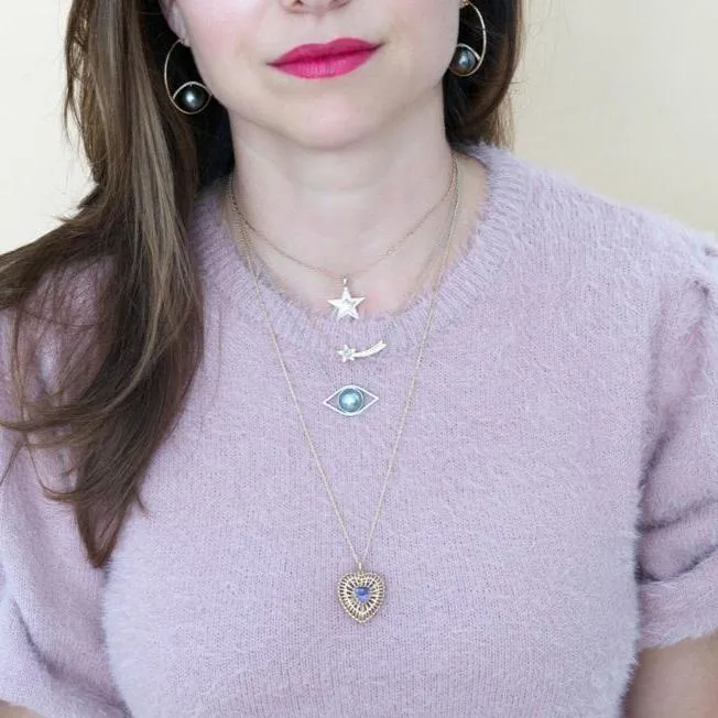The Ashleigh Bergman Collective x Nina Segal Caged Amethyst Heart Necklace
