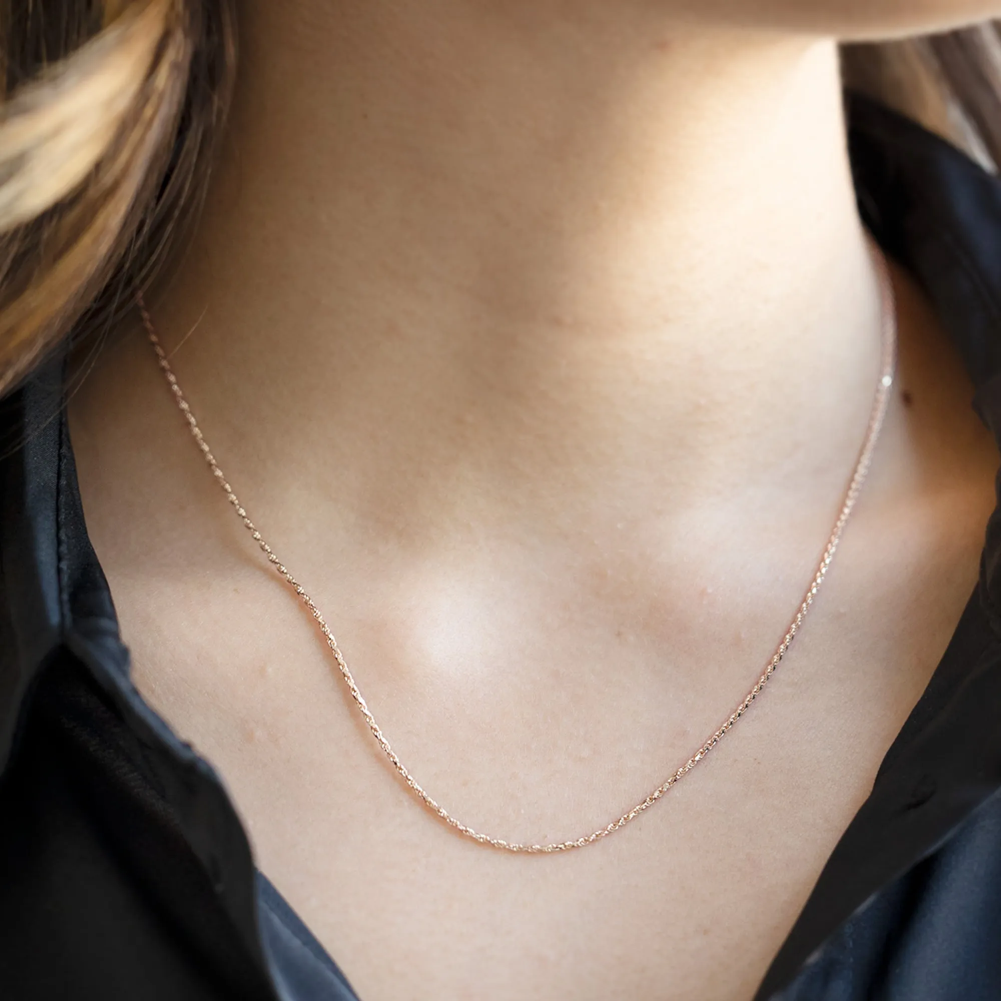The Boyfriend Rope Chain Necklace | 14K Rose Gold