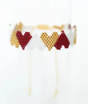 The Maroon, White & Gold Claire Bracelet