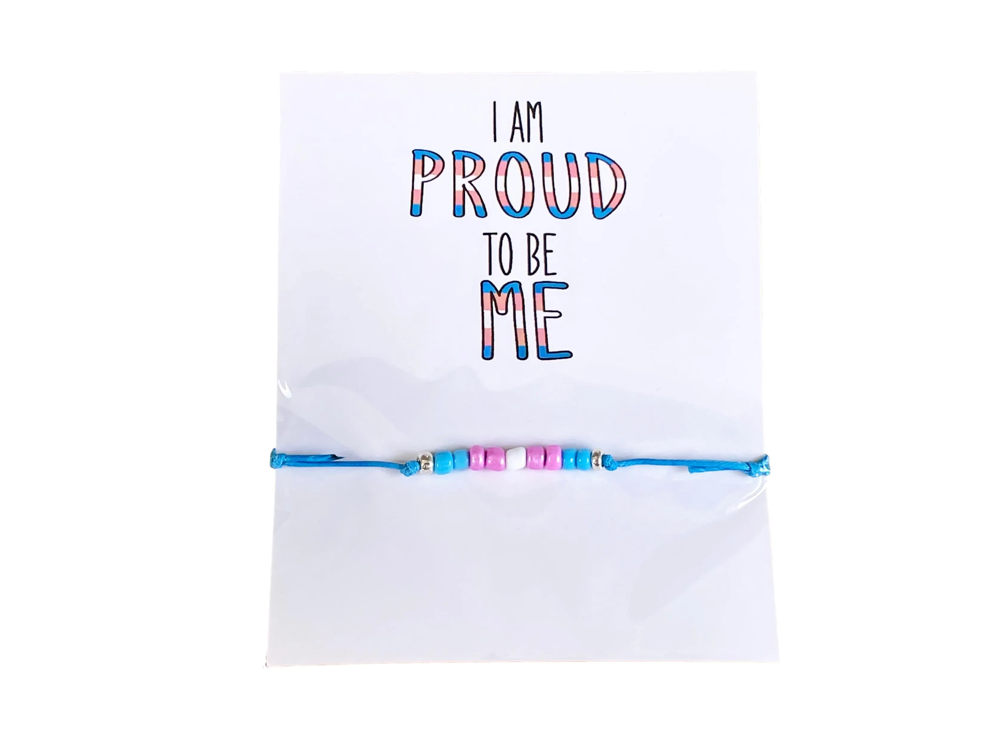 Trans Pride Proud To Be Me Beaded Transgender Bracelet