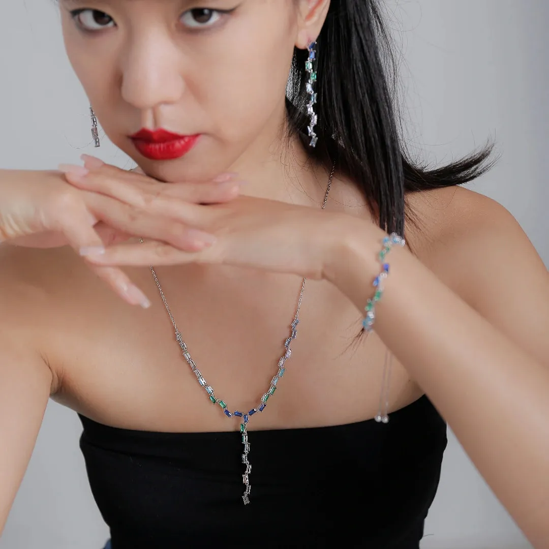 Turquoise Eternity Ring Cascade Collection by Vicky Kim