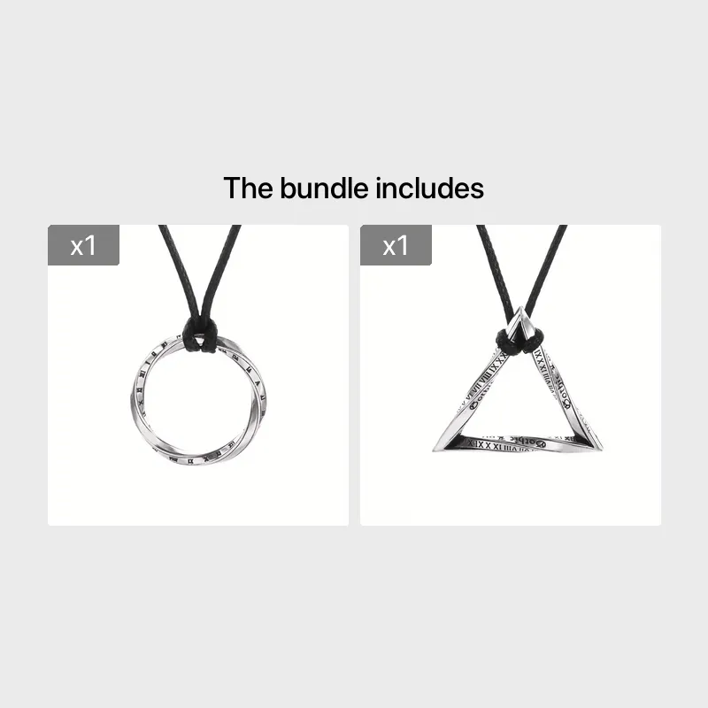 Twisted Ring Triangle Leather Rope Pendant Necklace Hip Hop Pendant Jewelry