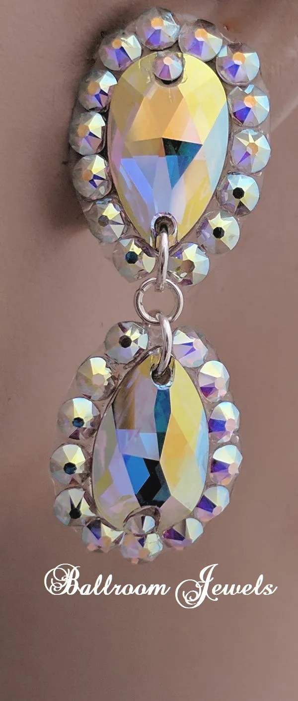 Two pear dangle earrings