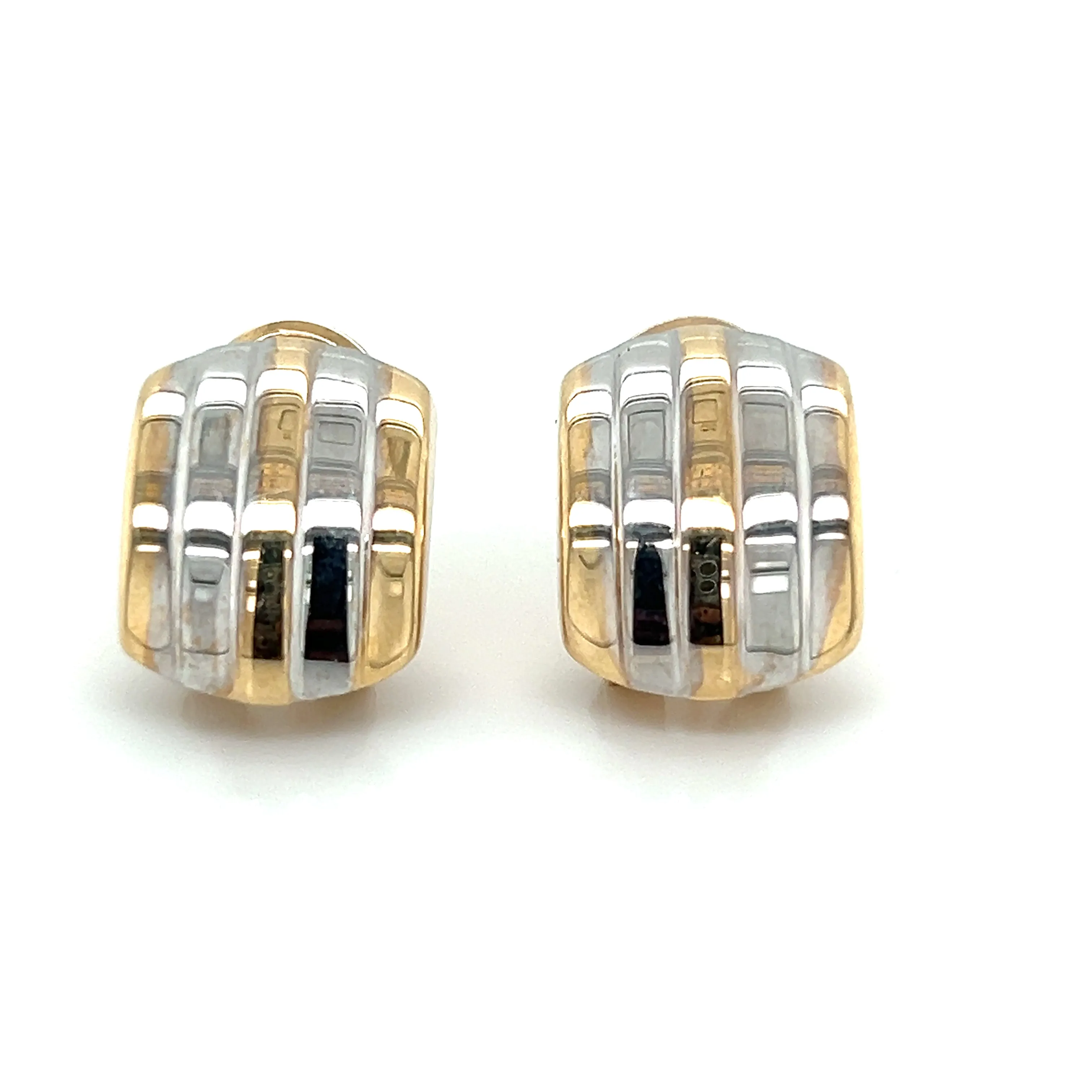 Two Tone Omega Earrings - 75037