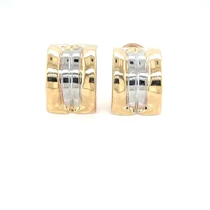 Two Tone Omega Earrings - 75042