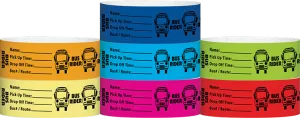 Tyvek® 1" x 10" Bus Rider pattern wristbands