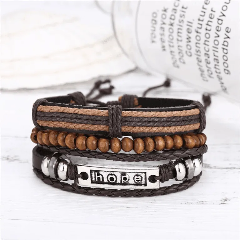 VacationGrabs Hope Bracelet Set for Men - Stylish Wristbands