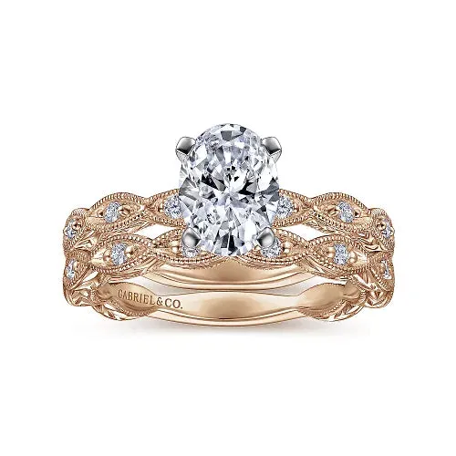 Victorian Scalloped Diamond Wedding Band