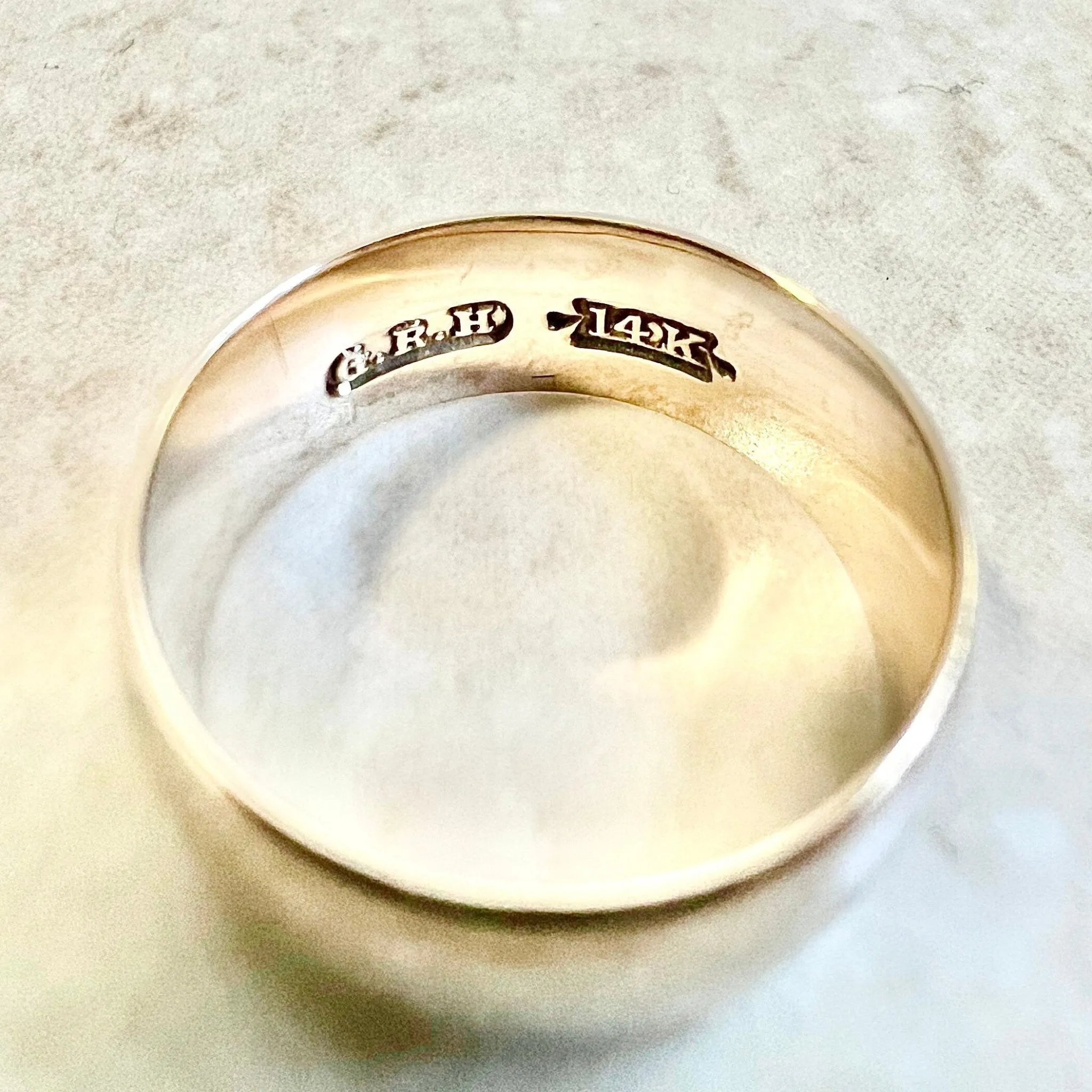 Vintage 1960’s 14 Karat Rose Gold Wedding Band Ring - 7.38 MM