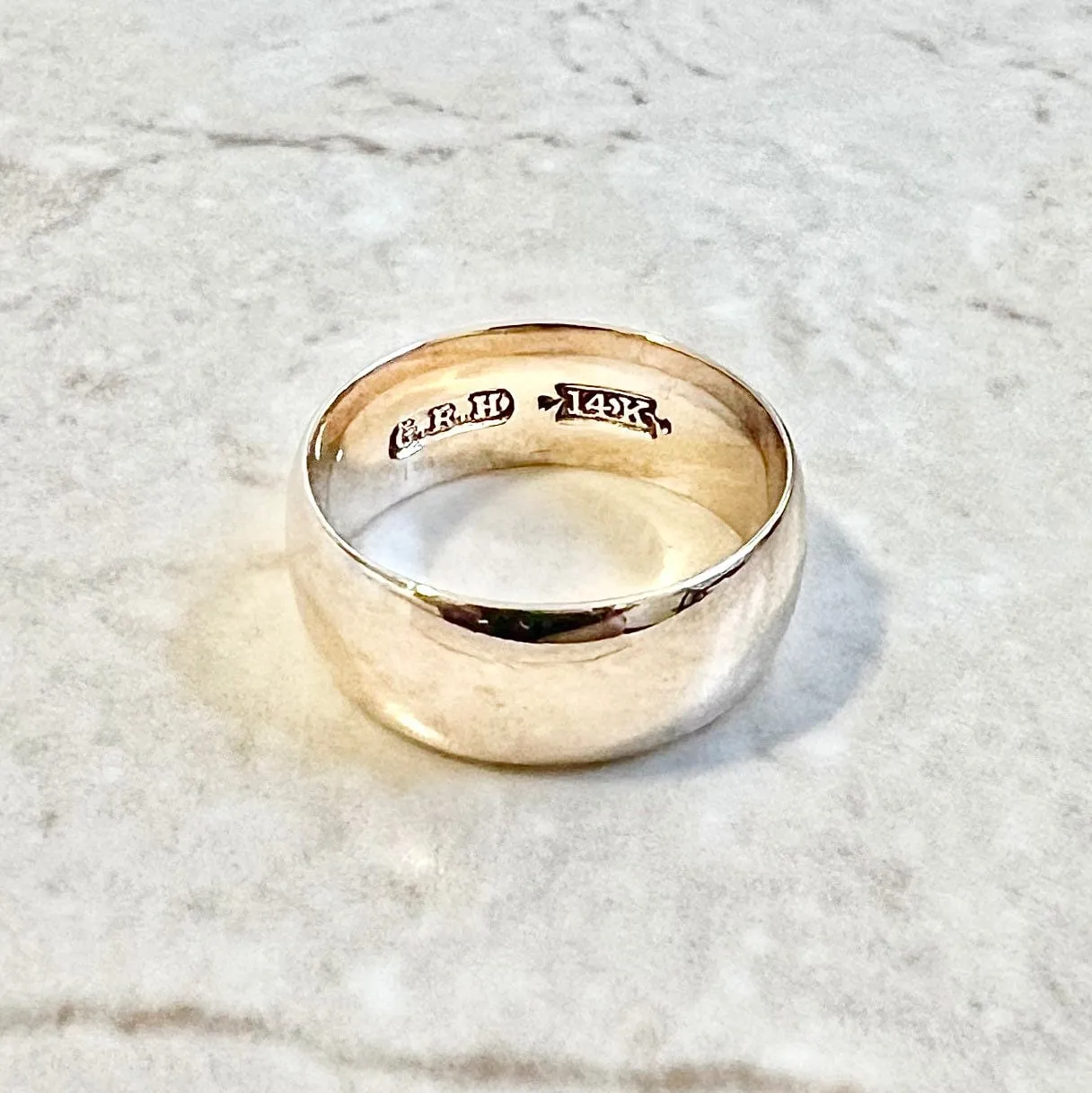 Vintage 1960’s 14 Karat Rose Gold Wedding Band Ring - 7.38 MM