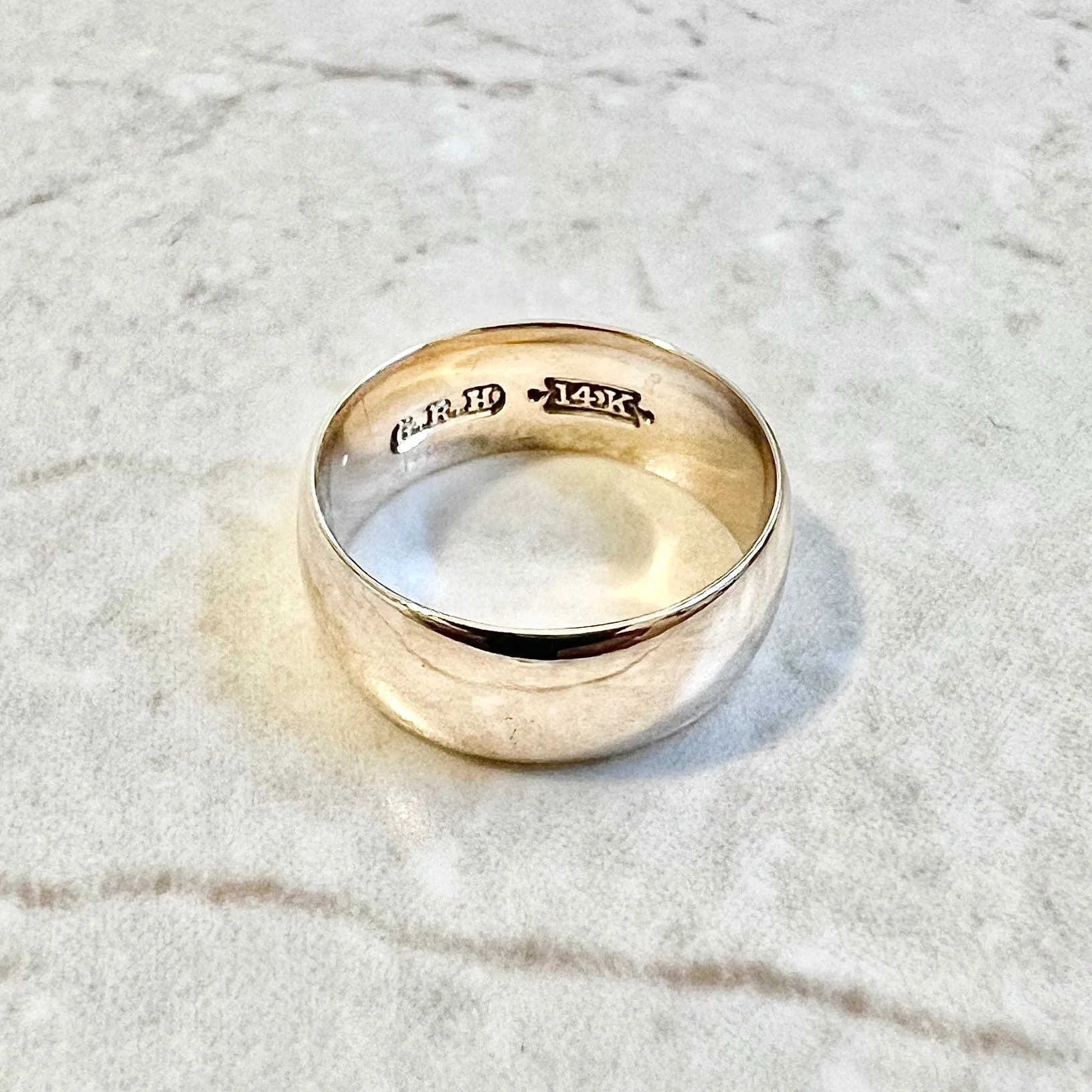 Vintage 1960’s 14 Karat Rose Gold Wedding Band Ring - 7.38 MM