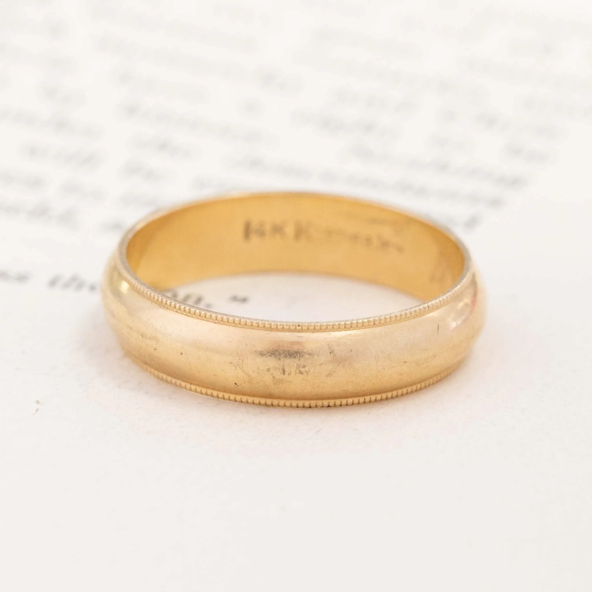 Vintage Gold Band w/ Milgrain, 14kt