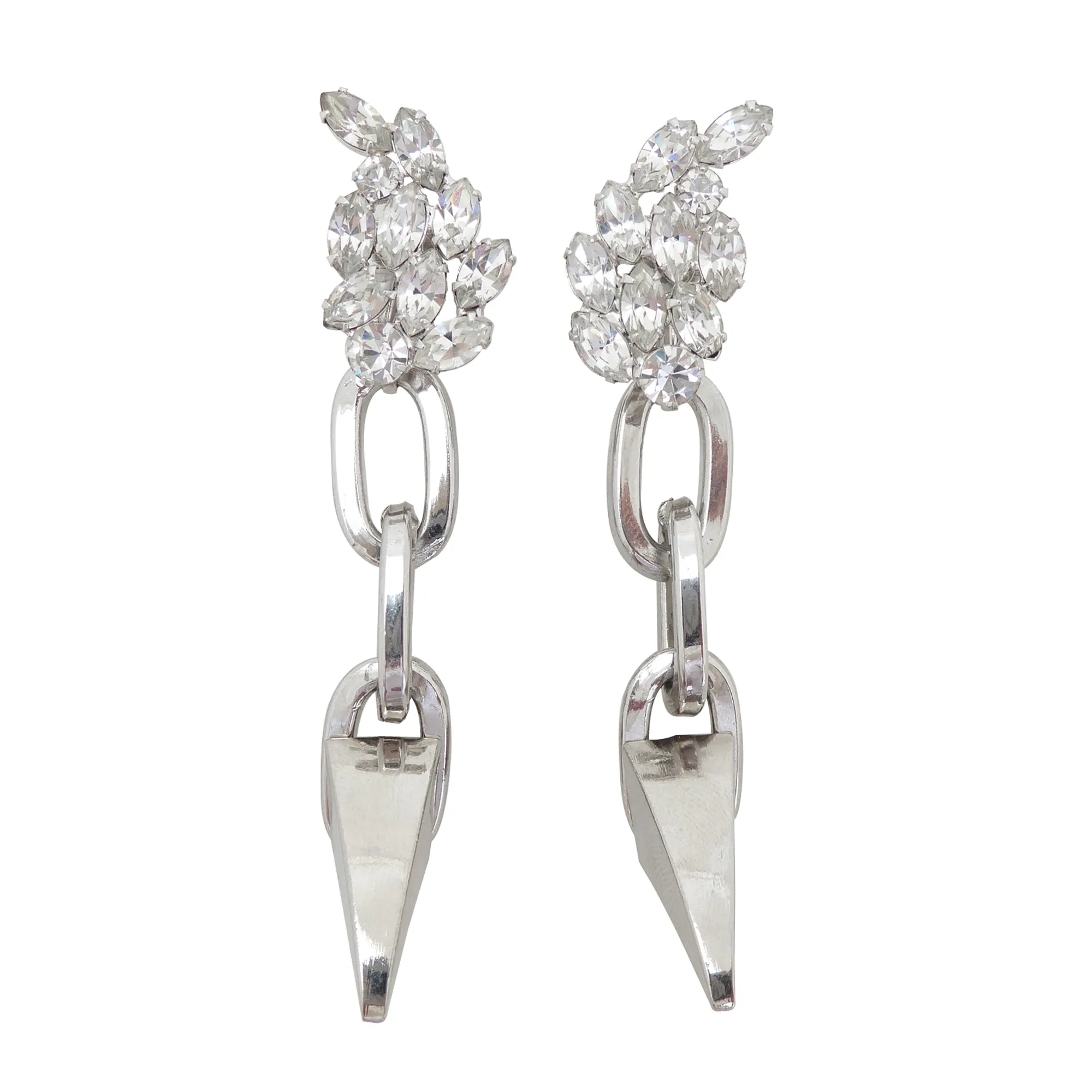 Vintage rhinestone claw earrings