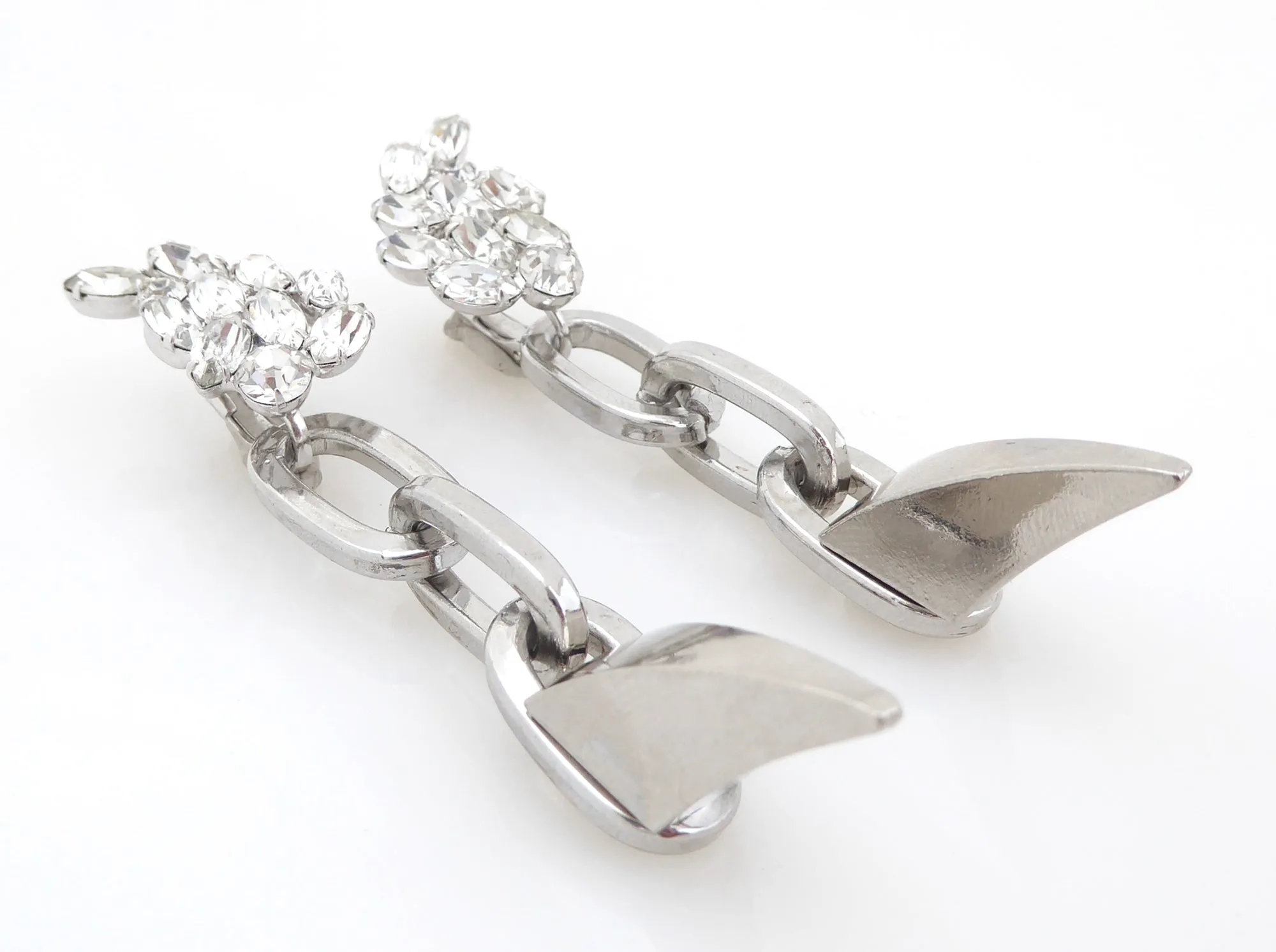 Vintage rhinestone claw earrings