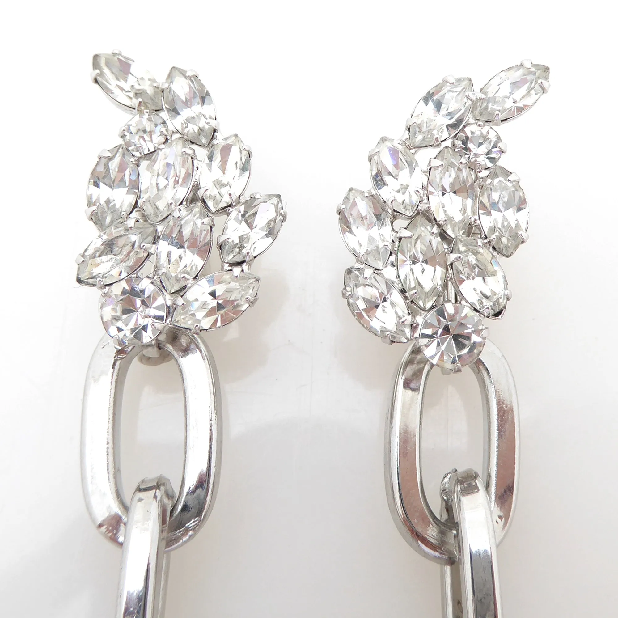 Vintage rhinestone claw earrings