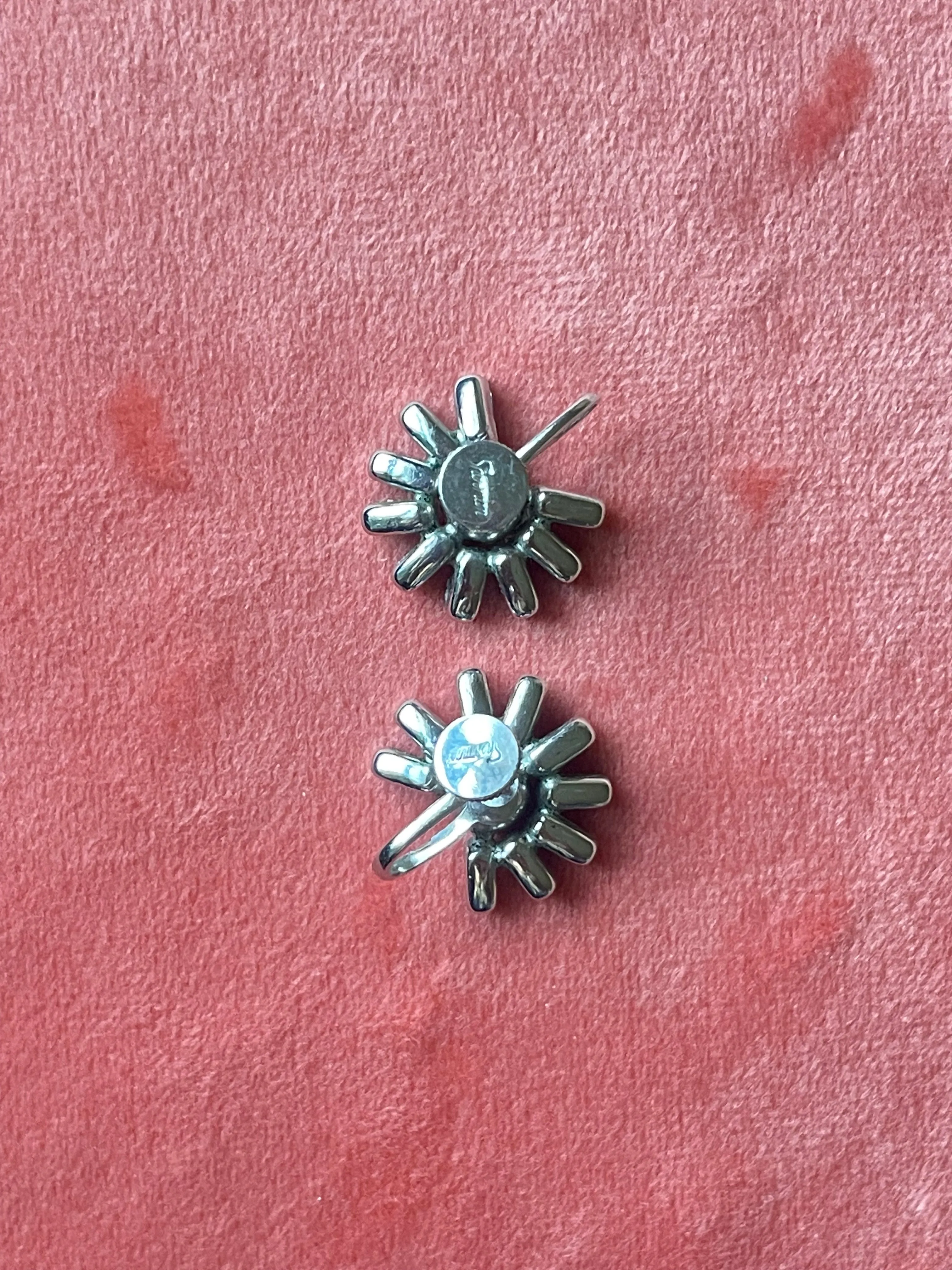 Vintage Sherman Screw back Earrings in Blues Stamped Sherman