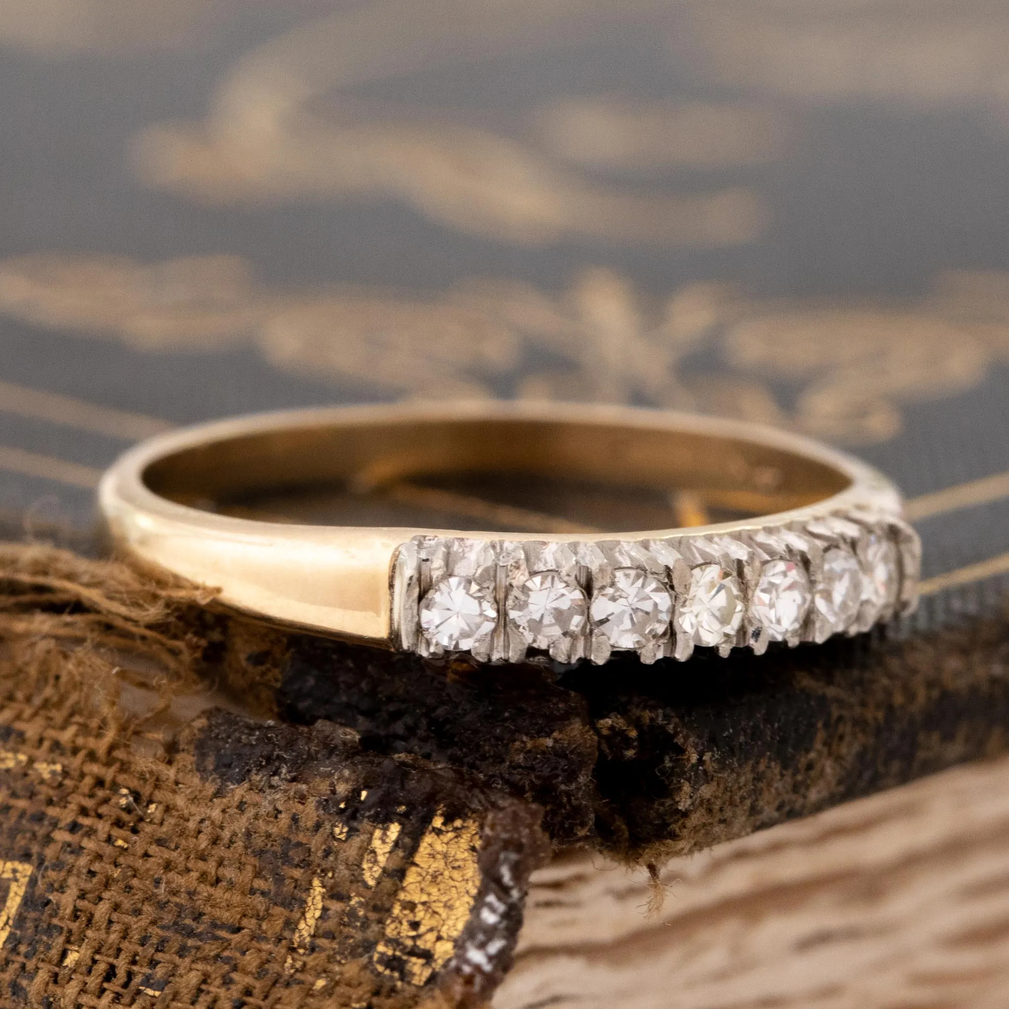 Vintage Single Cut Diamond Band