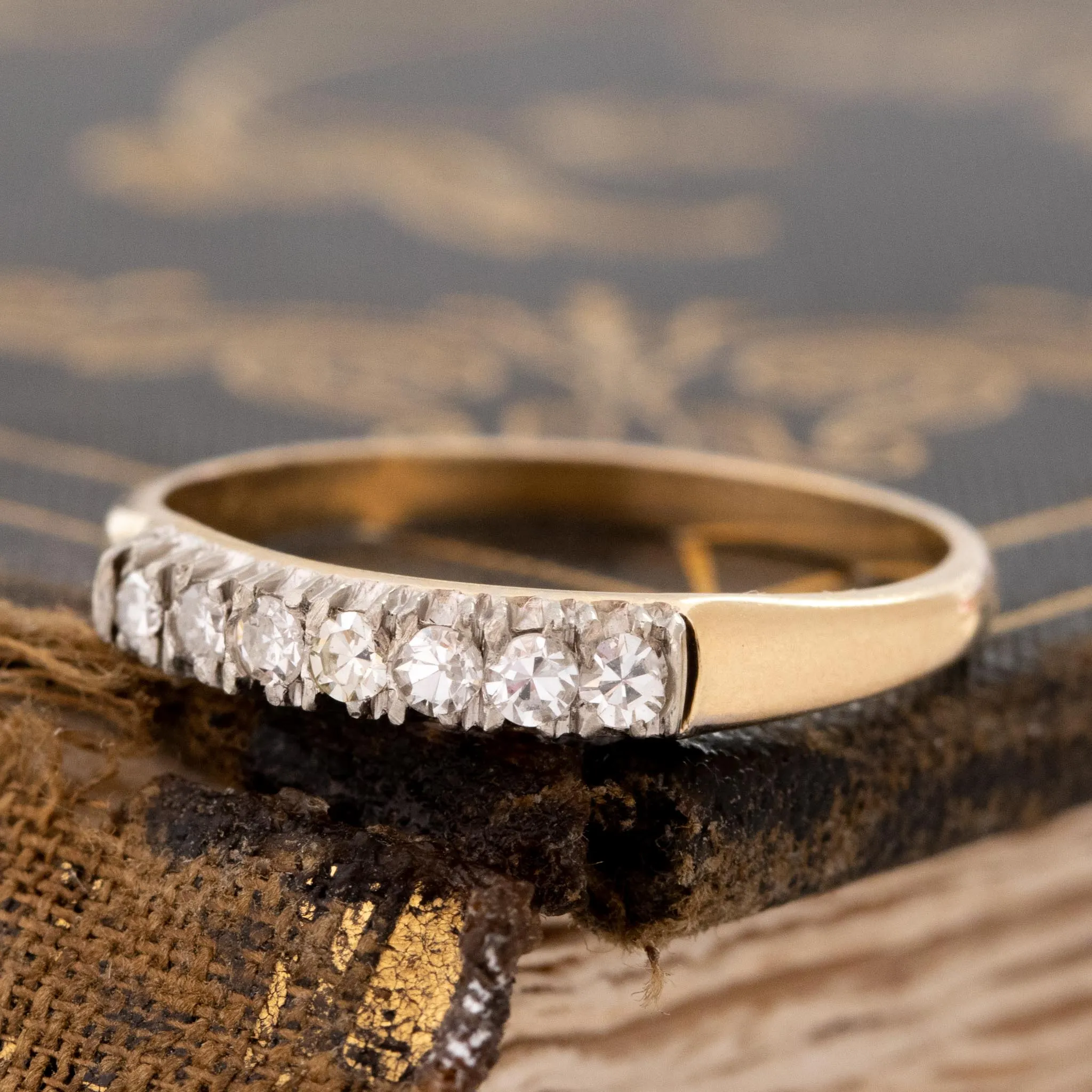 Vintage Single Cut Diamond Band