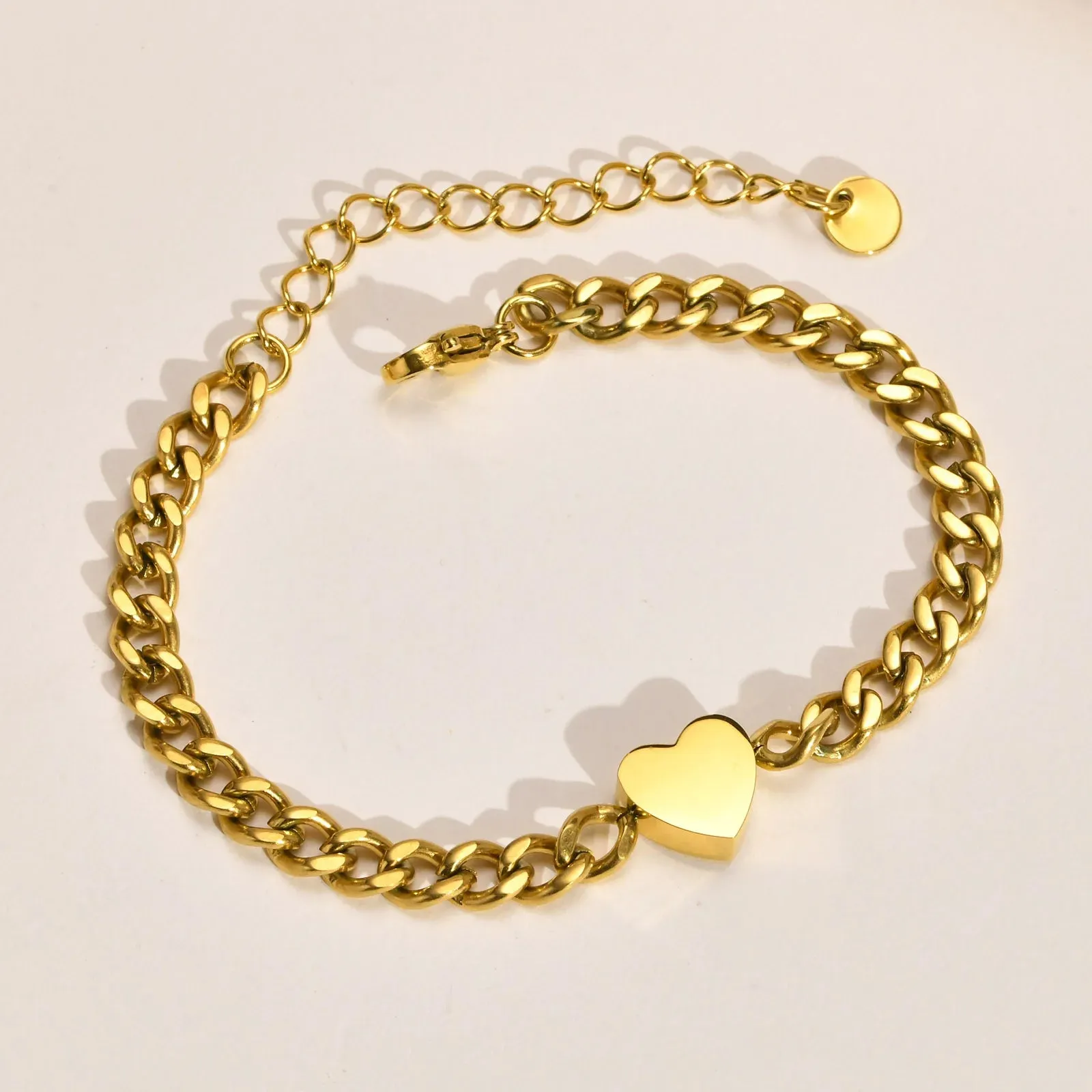 Vintage Vnox Heart Couple Bracelets Set