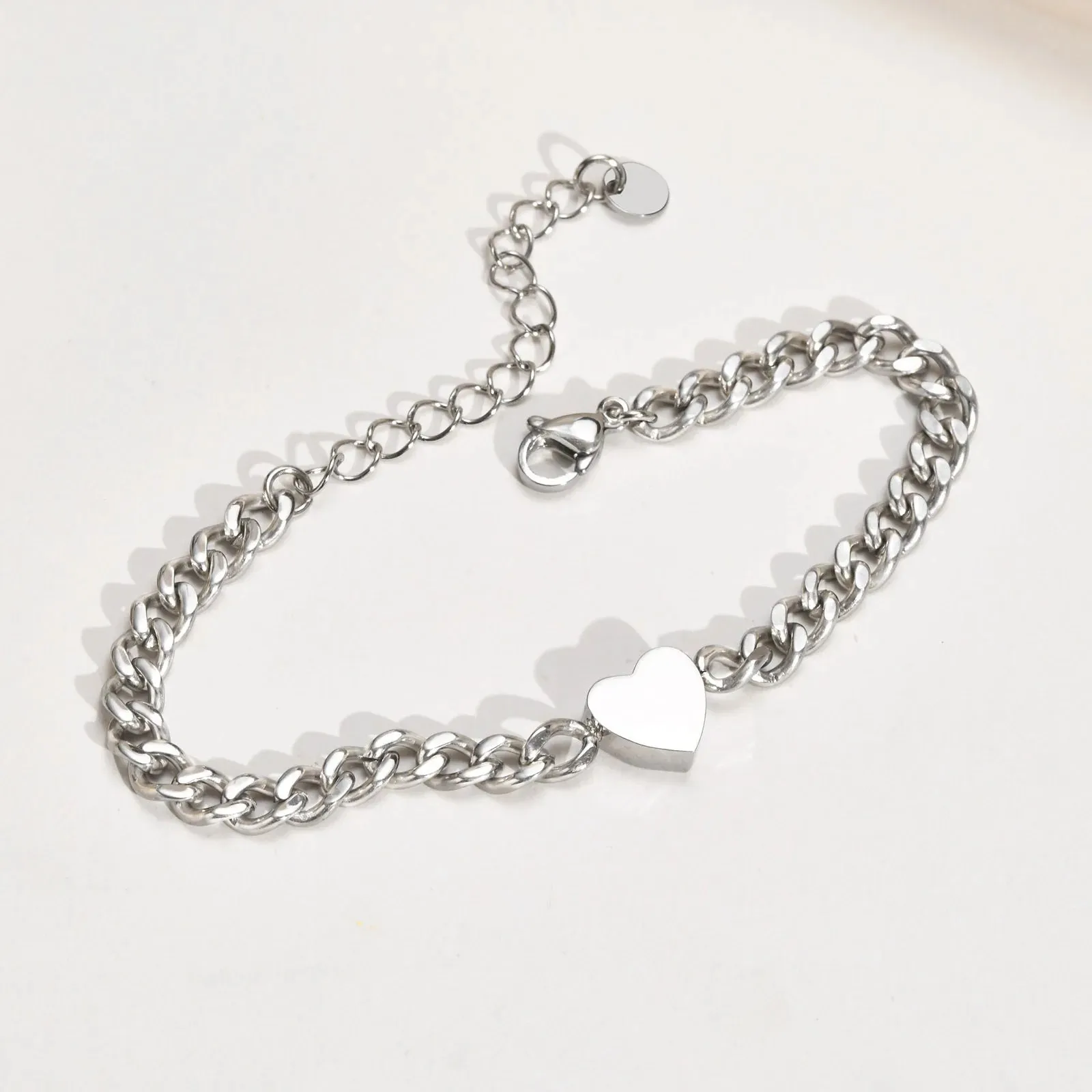 Vintage Vnox Heart Couple Bracelets Set