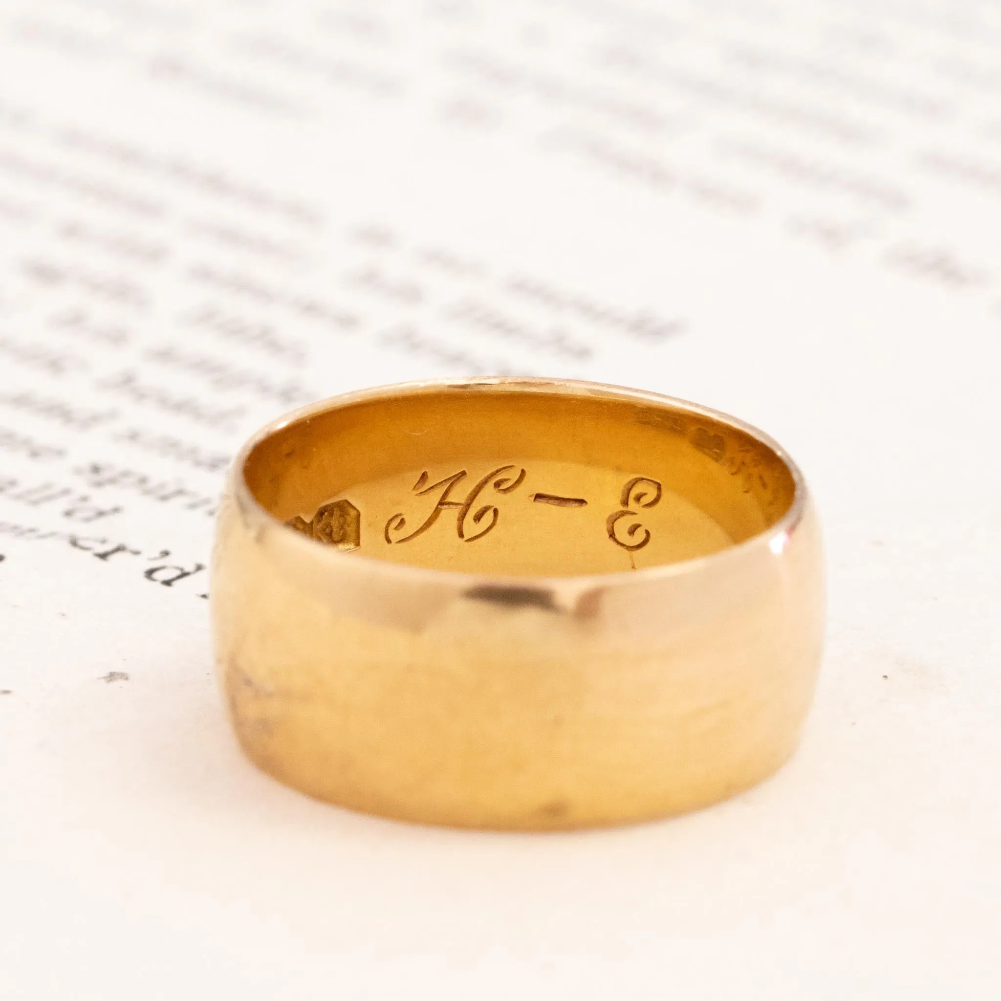 Vintage Wide Wedding Band, 8.4mm