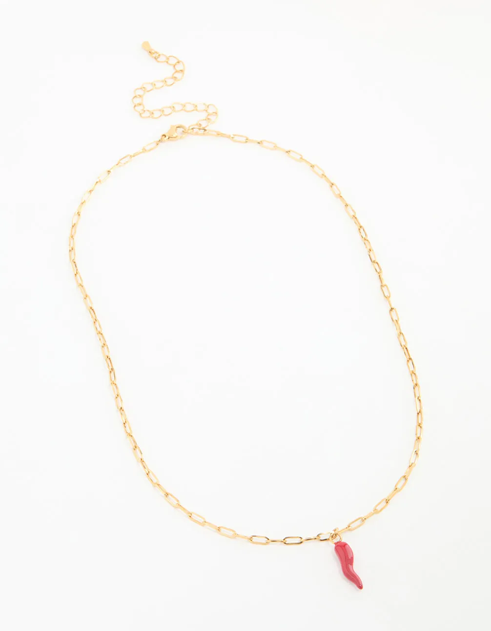 Waterproof Gold Plated Stainless Steel Chili Pendant Necklace