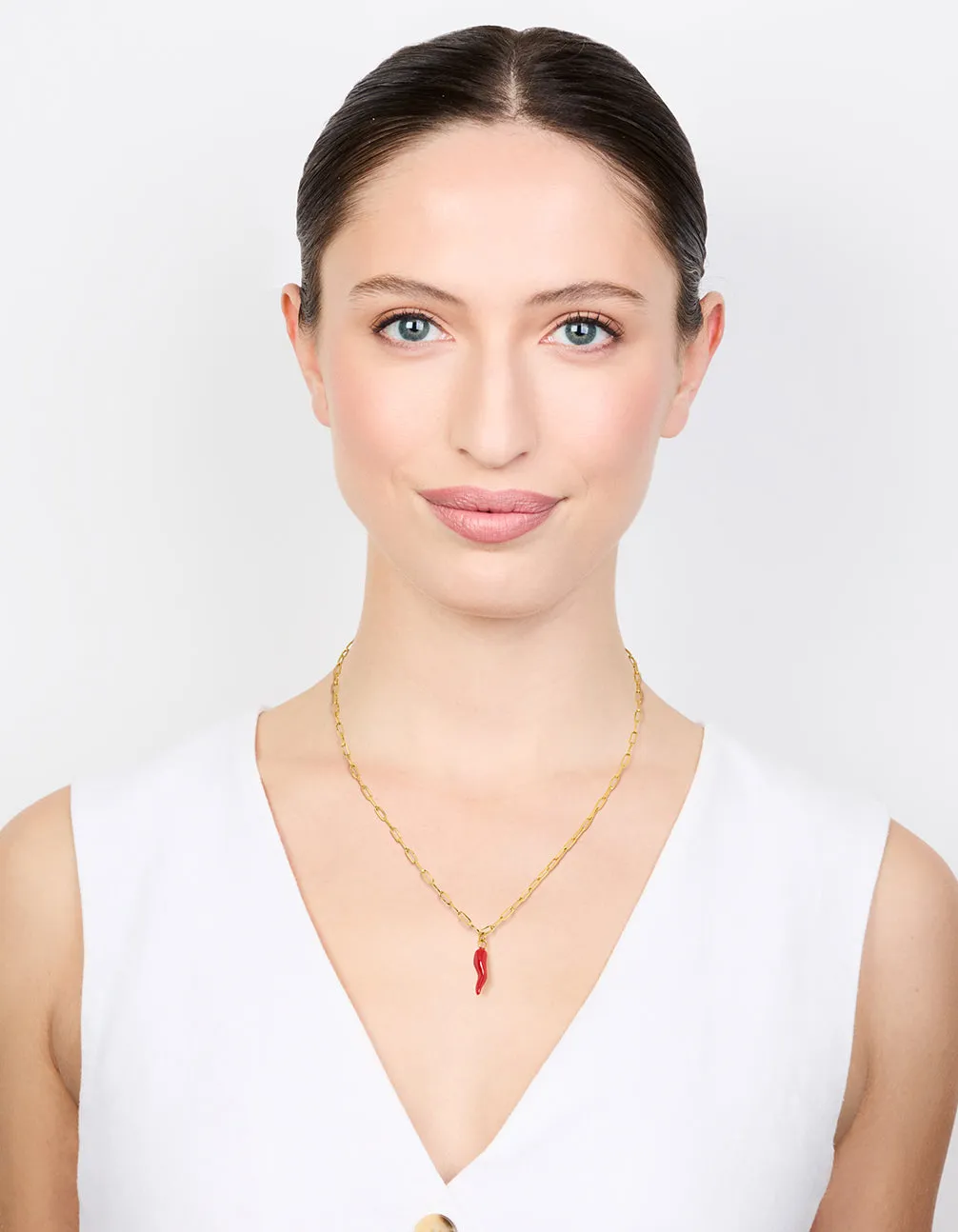 Waterproof Gold Plated Stainless Steel Chili Pendant Necklace