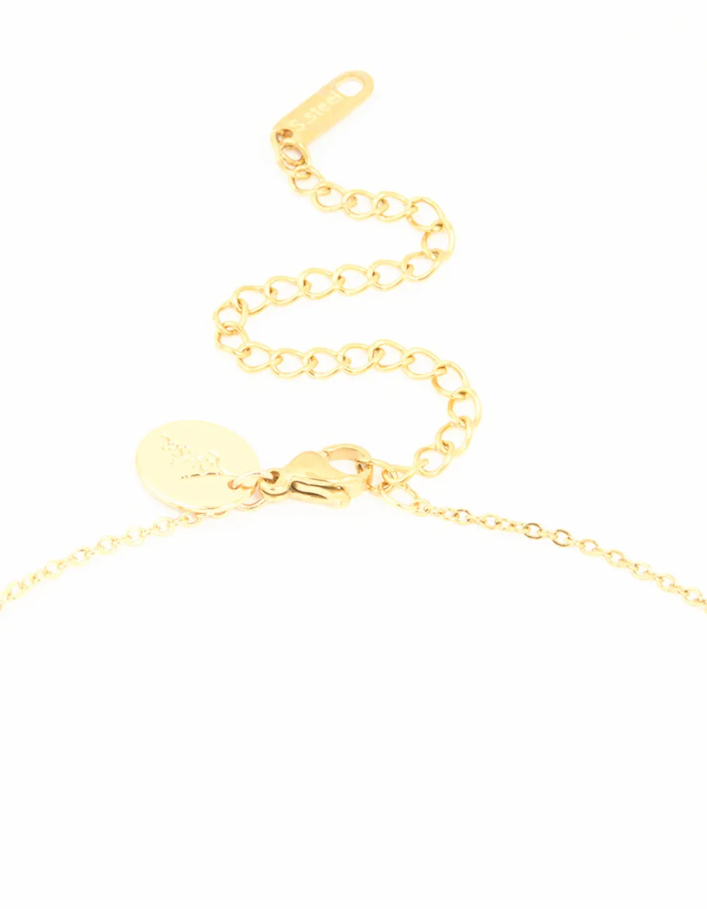 Waterproof Gold Plated Stainless Steel Cubic Zirconia Rondell Necklace
