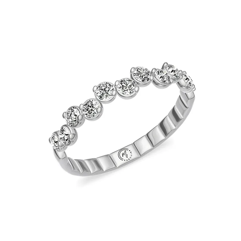 White Gold 0.50ctw Off-Set Diamond Stackable Band- UVC1100WR5JN