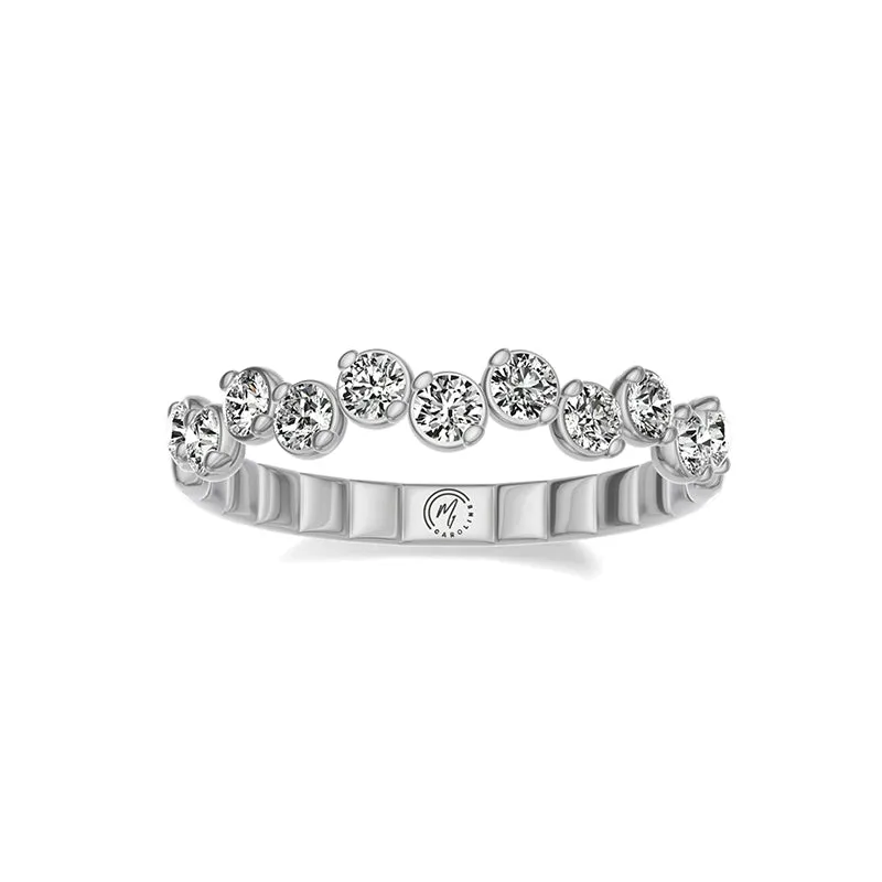 White Gold 0.50ctw Off-Set Diamond Stackable Band- UVC1100WR5JN