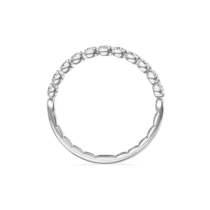 White Gold 0.50ctw Off-Set Diamond Stackable Band- UVC1100WR5JN