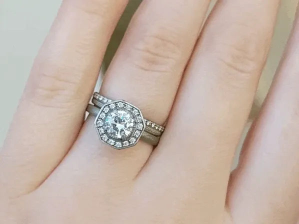 White Gold and Pave Diamond "Stardust" Ring