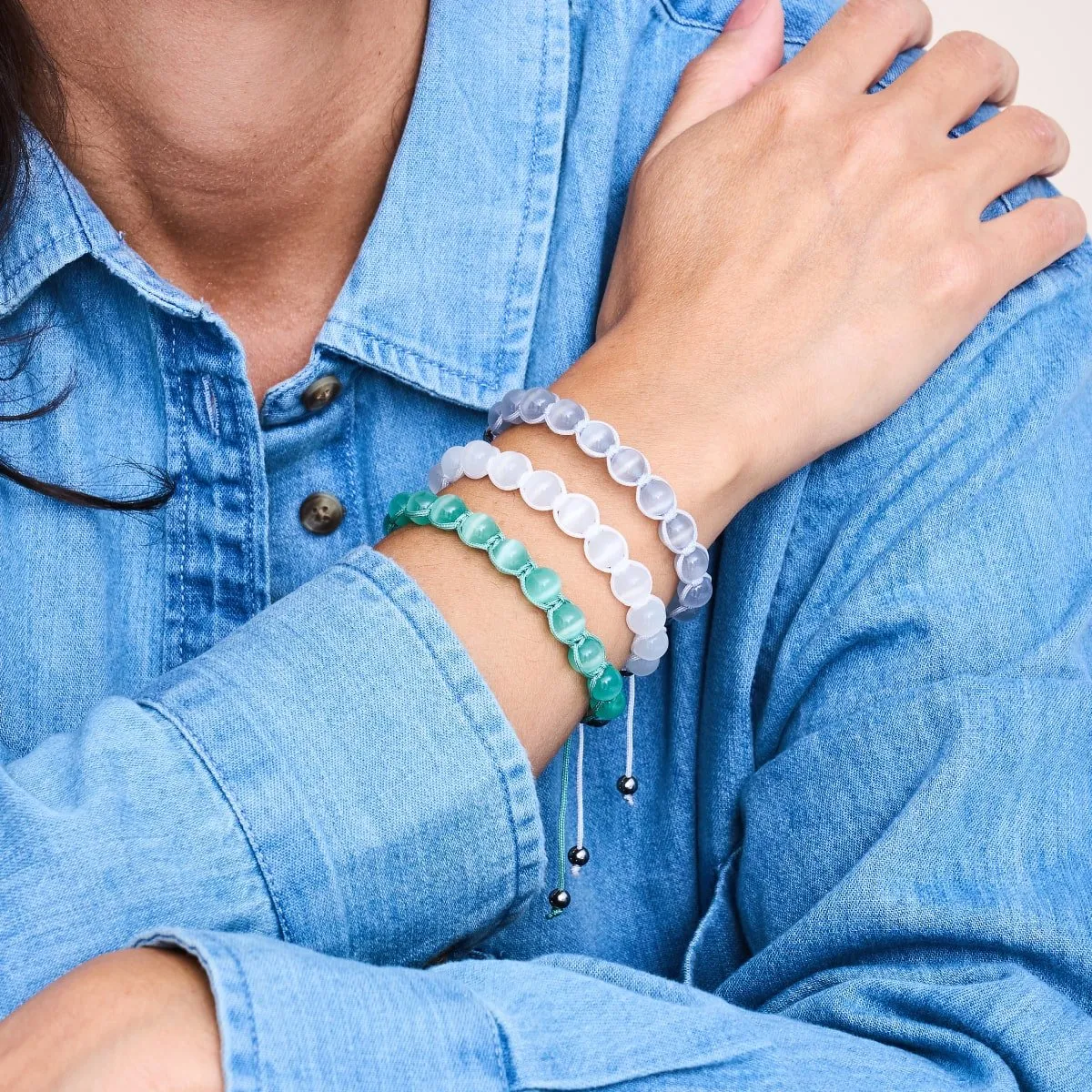 White | Silver | Cheshire Glass Charmballa Bracelet