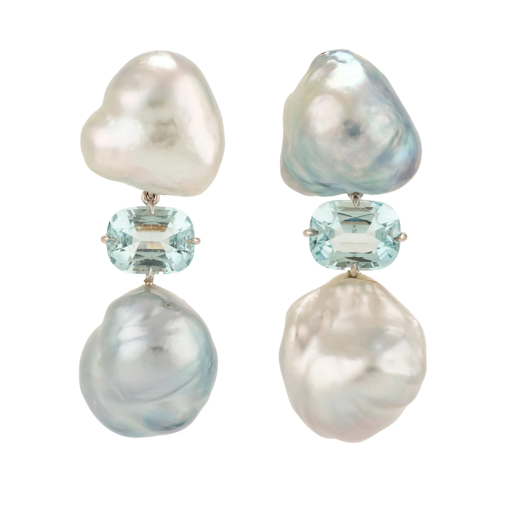 Winter iii pearl aqua earrings
