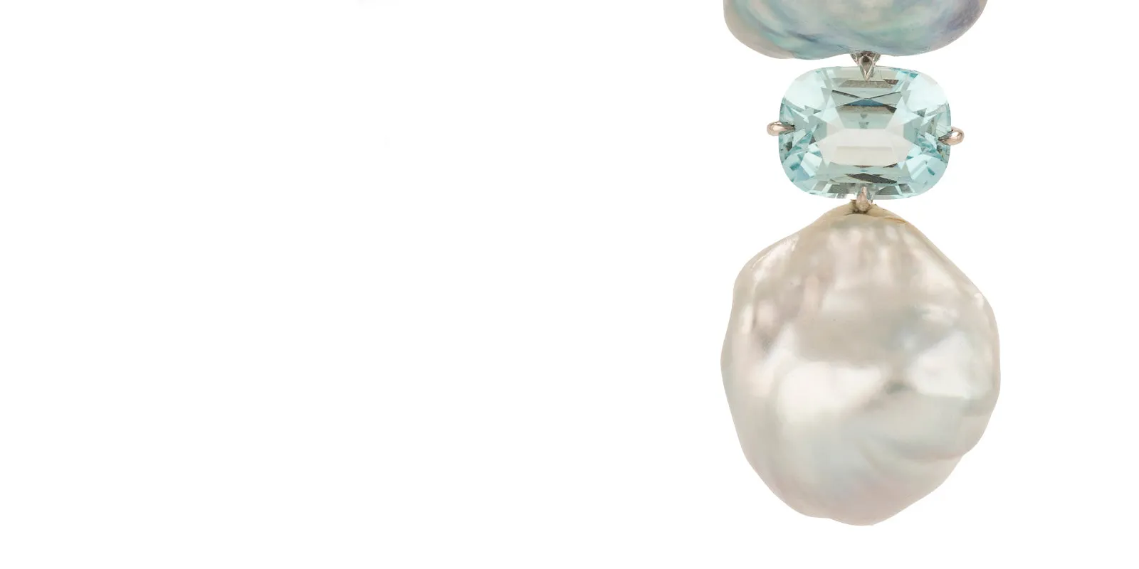 Winter iii pearl aqua earrings