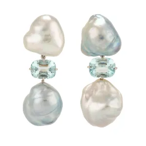Winter iii pearl aqua earrings