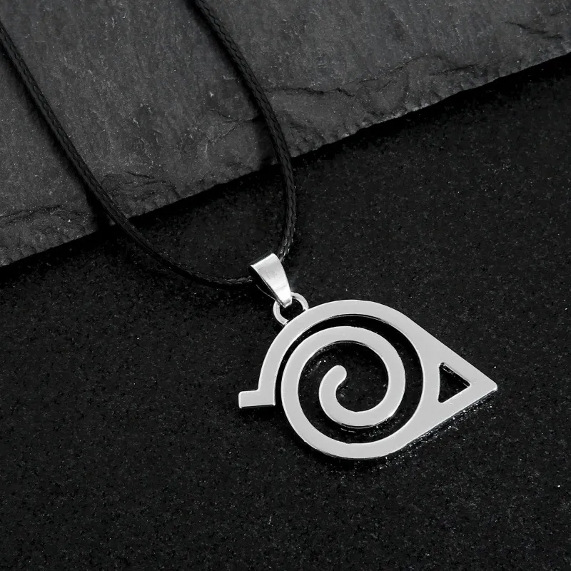 Wooden Leaf Pendant Cross border Alloy Wax Rope Necklace