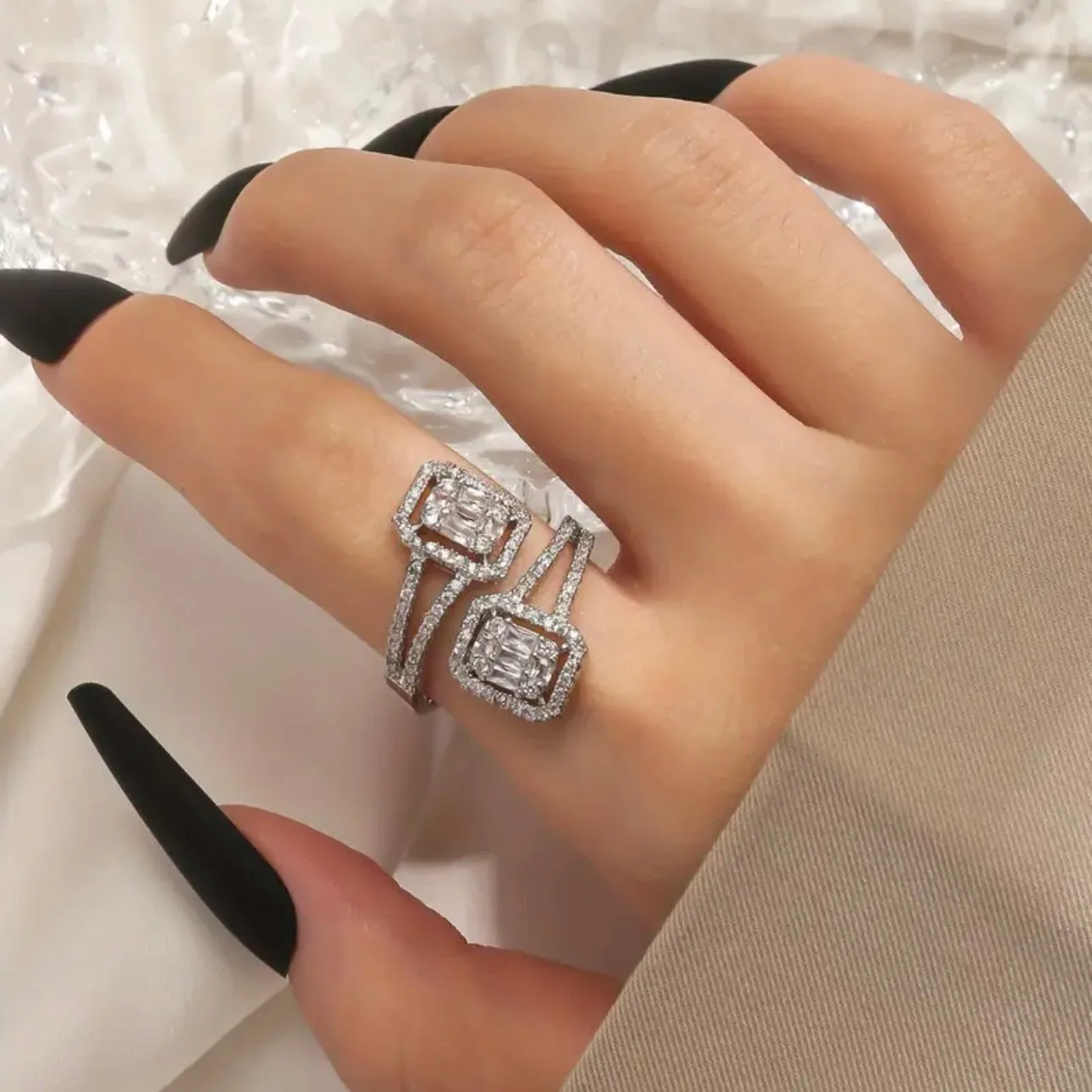 Zircon Wrap All-Fit Ring in Gold